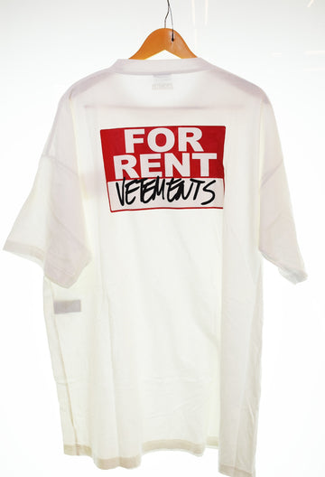 ヴェトモン VETEMENTS 20SS FOR RENT T-SHIRTS 半袖Tシャツ  SS20TR372 Tシャツ ホワイト SSサイズ 103MT-3289