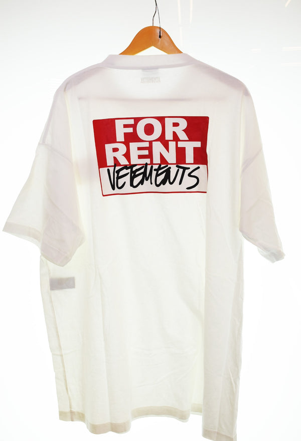 ヴェトモン VETEMENTS 20SS FOR RENT T-SHIRTS 半袖Tシャツ  SS20TR372 Tシャツ ホワイト SSサイズ 103MT-3289