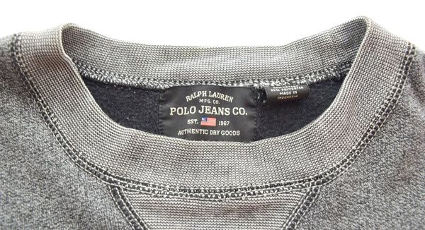 ラルフローレン RalphLauren POLO JEANS 00's 霜降り グレー 前V スウェット OLD U . S . R . L . コットンポリ スウェット グレー LLサイズ 103MT-3263