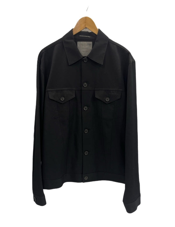 ヨウジ ヤマモト YOHJIYAMAMOTO POUR HOMME 21SS WOOL GABARDINE STANDARD BLOUSON ウールギャバ  トラッカージャケット HD-Y02-100 表記サイズ3 ジャケット ブラック 101MT-5162