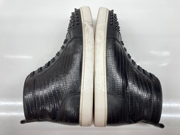 クリスチャン ルブタン Christian Louboutin Cl Moc Lug Lou Spikes Orlato Flat スパイク スタッズ 型押し SHOES SNEAKERS ハイカット BLACK 黒 レディース靴 スニーカー ブラック SIZE39 104S-1015