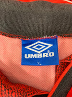 アンブロ UMBRO マンチェスターユナイテッド ゲームシャツ サッカー フットボール 半袖カットソー レッド XLサイズ 201MT-3805