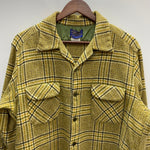 【曜日割引対象外】 ペンドルトン PENDLETON 60's Wool Open Collar Shirt 開襟 チェック 長袖シャツ 黄色 XLサイズ 201MT-3720 VB