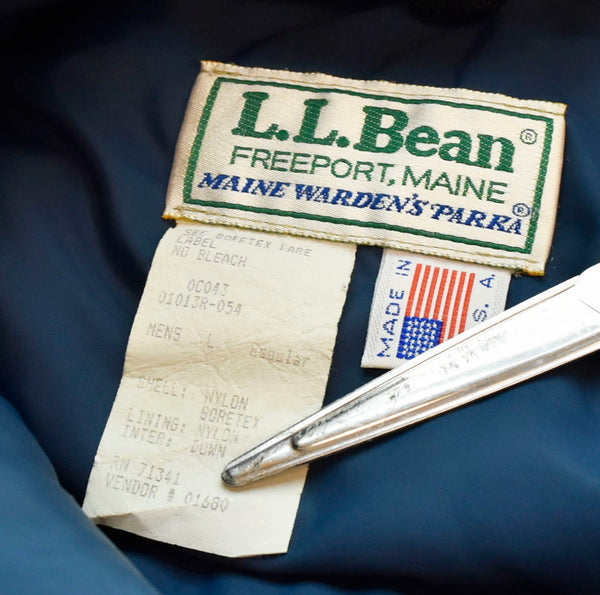 エルエルビーン L.L.Bean 90s 90's MAINE WARDEN'S PARKA ワーデンズパーカー Goose Down GORE-TEX ジャケット ベージュ Lサイズ 103MT-1697