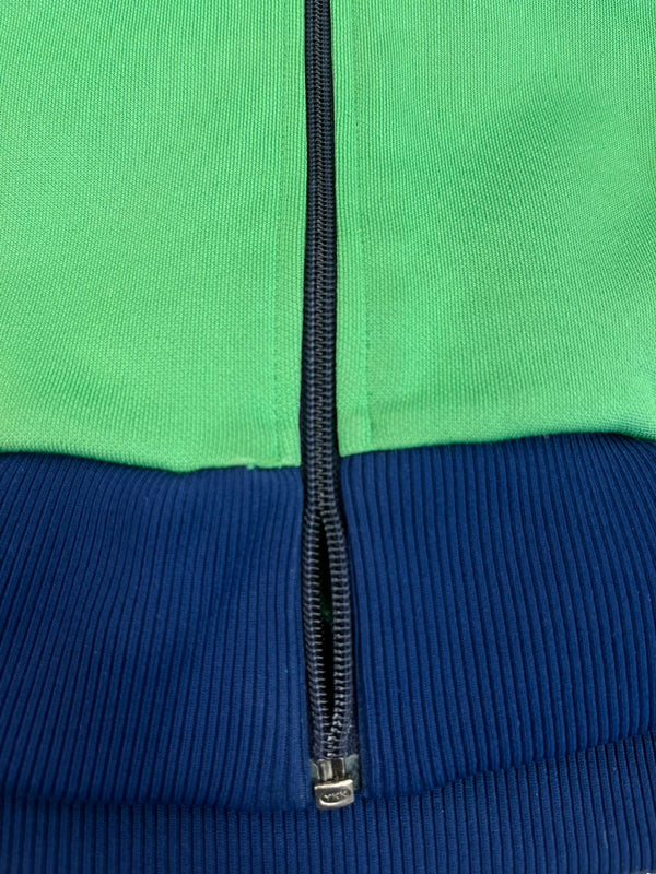 アディダス adidas デサント製 デサントタグ サイドライン フーデッド トラックトップ ジャージ 70's 70s 80's 80s 緑 ADA-11F ジャージ ロゴ グリーン Mサイズ 101MT-2461