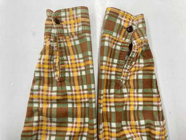 ヴィンテージ vintage 50s～ 50年代 PENNY'S ペニーズ プリントネル プリネル オープンカラー 開襟 サイズ 18 長袖シャツ チェック マルチカラー 104MT-1304