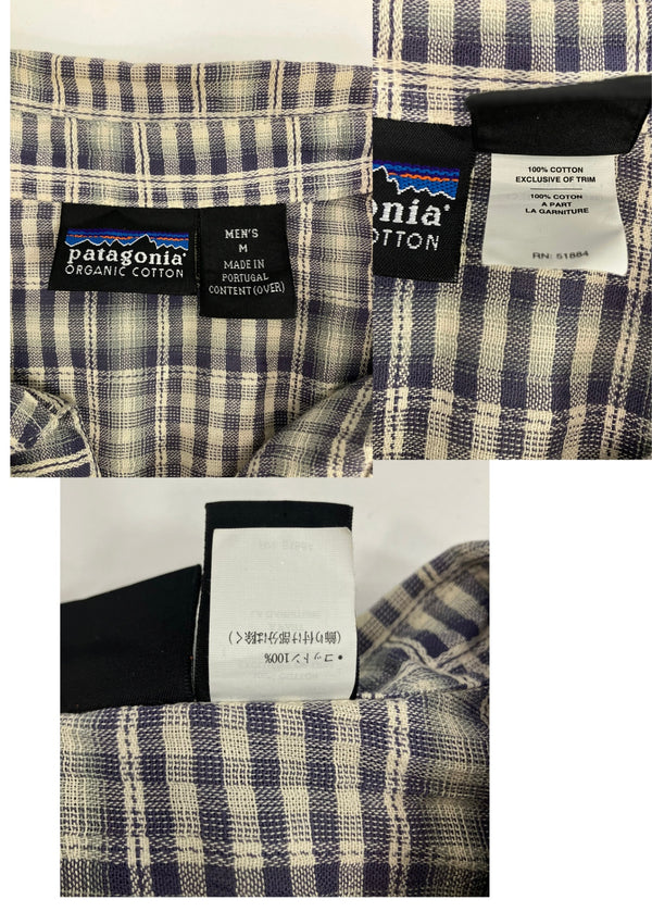 パタゴニア PATAGONIA 2000年製 00’s A/C Shirt  ACシャツ チェックシャツ シャドーチェック ポルトガル製 ORGANIC COTTON  52917 半袖シャツ グレー Mサイズ 101MT-4763