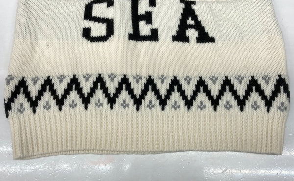 ウィンダンシー WIND AND SEA 22AW NORDIC SWEATER ノルディック 厚手 ニット クルーネック 総柄 IVORY アイボリー WDS-O-WKN-23-Q2-KN-03 XL セーター ロゴ ベージュ 104MT-640