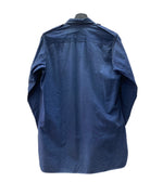 ミリタリー Military 40s 50s French Army Metis M-45 フランス軍 フレンチ メティス サファリ ワーク シャツ Vintage ヴィンテージ 紺 青 長袖シャツ 無地 ブルー Mサイズ 104MT-1371