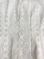 ラルフローレン RalphLauren アイレット コットン ブラウス カットワーク レース 刺繍 ショートスリーブ 白 半袖シャツ 刺繍 ホワイト 0 104LT-5