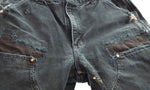 カーハート CarHartt ダブルニー ダメージ ワークパンツ クラッシュ リペア カットオフ パンツ 黒 デニム ブラック 103MB-480