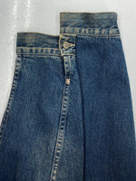 ダブルアールエル RRL 90s 2nd TYPE DENIM JACKET デニム ジャケット Gジャン 裏地チェック USA製 三ツ星タグ Ralph Lauren 青 ジャケット 無地 ブルー Lサイズ 104MT-1441