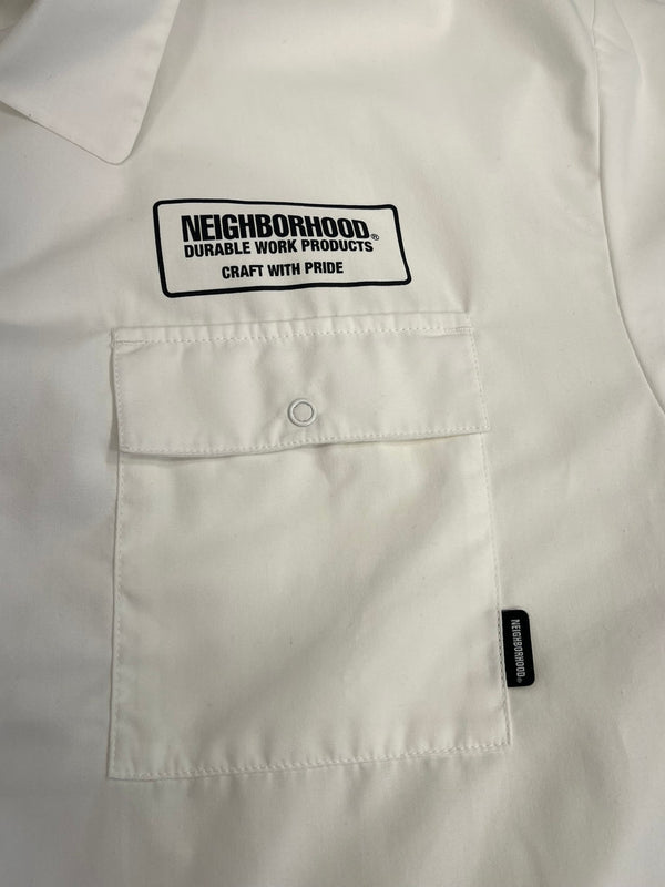 ネイバーフッド NEIGHBORHOOD 23SS CLASSIC WORK SHIRT SS 231TSNH-SHM02 クラシック ワーク シャツ ショートスリーブ 231TSNH-SHM02 半袖シャツ ホワイト Mサイズ 101MT-4727