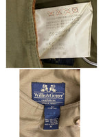 ウィリスアンドガイガー Willis & Geiger リバーシブル 裏チェック 襟レザー カバーオール ハンティング ジャケット カーキ Mサイズ 101MT-5082