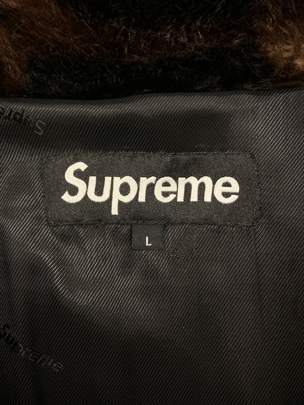 シュプリーム SUPREME 18SS Faux Fur Bomber Jacket フェイク ファー ボンバー ジャケット コート アウター 茶色 ジャケット ロゴ ブラウン Lサイズ 104MT-623