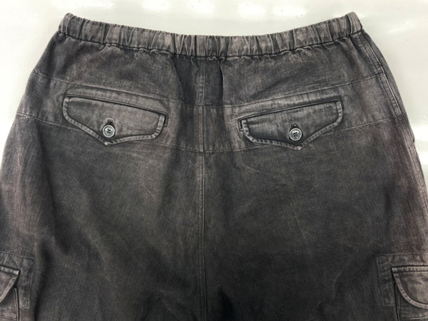 グッチ GUCCI CARGO PANTS カーゴ パンツ ボタンフライ ロゴパッチ ジョガー ズボン 黒 ロゴ カーゴパンツ ブラック サイズ 48 104MB-385