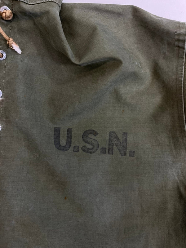 ミリタリー military ヴィンテージ Vintage 40s US ARMY デッキレインパーカー ステンシル入り ジャケット カーキ Sサイズ 101MT-4880