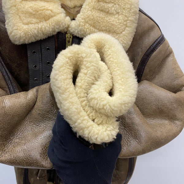 【曜日割引対象外】 ショット SCHOTT 80's B-3 ムートン フライトジャケット ジャケット ブラウン 38サイズ 201MT-4120 VB