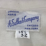 【曜日割引対象外】 ヴィンテージ vintage 60's A.Sulka & Company ドレスシャツ 長袖シャツ ホワイト 32サイズ 201MT-3573 VB