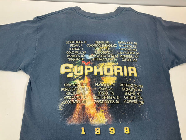 バンド band 90s 90's GIANT デフレパード Def Leppard 1999 EUPHORIA TOUR ツアーT - Tシャツ ブルー フリーサイズ 101MT-3508