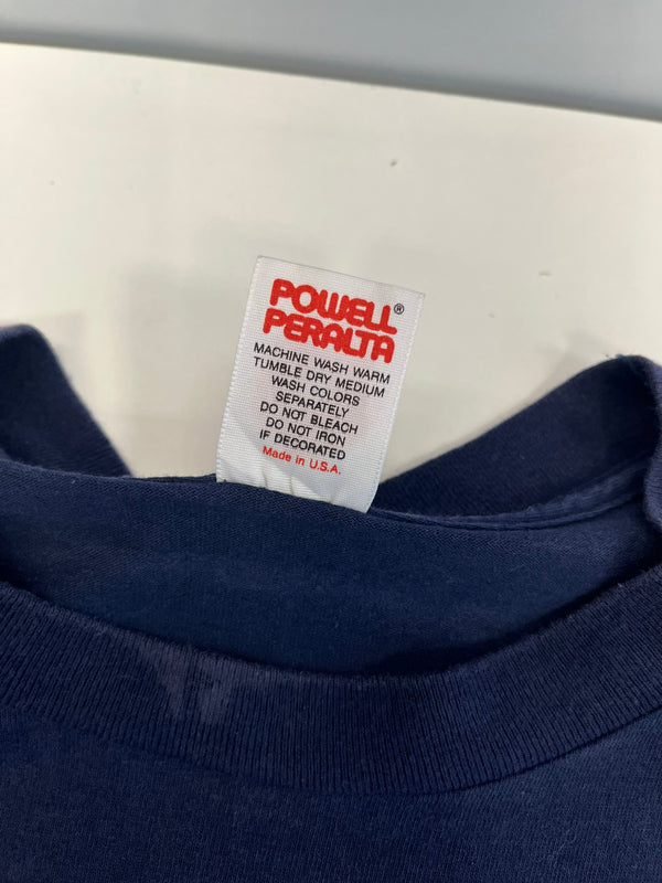 パウエル ペラルタ POWELL PERALTA 90s 90's USA製 VUARNET FRANCE プリントTシャツ シングルステッチ 紺 Tシャツ ネイビー Mサイズ 101MT-4810