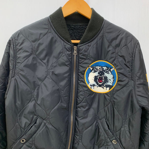 ヒステリックグラマー HYSTERIC GLAMOUR RUMBLE MA-1 ワッペン キルティング フライト ボンバー 0263AB06 ジャケット ブラック Sサイズ 201MT-4149