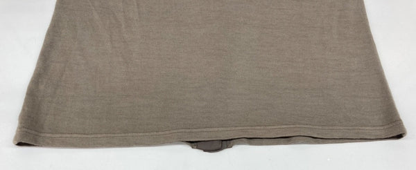 ワイズ Y's フォーリビング for living 薄手 シャツ ブラウス 丸襟フロントボタン 異素材 WOOL ウール 毛 日本製 BEIGE BROWN  カーディガン 無地 ブラウン 104LT-246