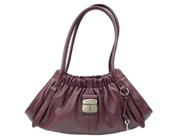 マークジェイコブス MARC JACOBS ザ クリスティーナ サッチェル THE CRISTINA SATCHEL シグネチャー スクランチ ハンドバッグ ギャザー チャーム パープル系その他 DARK PLUM ボルドー 2F5HSH031H01 バッグ レディースバッグ トートバッグ ロゴ ワインレッド 104B-73