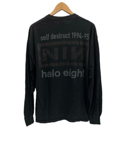 バンド band 90's 90年代 ALL SPORT NINE INCH NAILS the downward spiral hallo eight ナインインチネイルズ アメリカ製 MADE IN USA XL ロンT ブラック LLサイズ 101MT-4115