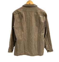 ペンドルトン PENDLETON 70's 70年代 WOOL ウール チェックシャツ ボードシャツ ネルシャツ 開襟 オープンカラー ボックス vintage ヴィンテージ MADE IN USA アメリカ製 長袖シャツ ブラウン Lサイズ 101MT-4124