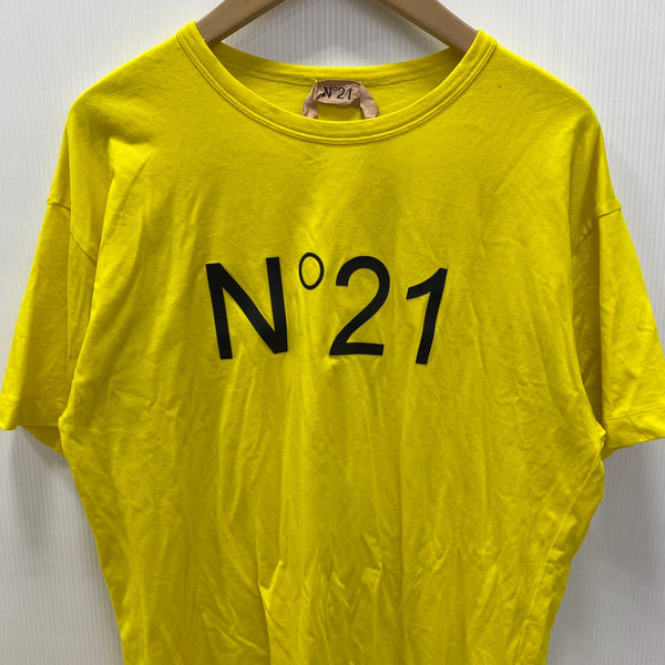 ヌメロヴェントゥーノ N°21 LOGO クルーネック F061 6314 Tシャツ ロゴ イエロー 38サイズ 201LT-303