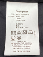 グラフペーパー Graphpaper ONLY ARK 別注 Scale Off Wool Stand Collar Blouson カラー ブルゾン 黒 GM243-30336CA SIZE 1 ジャケット 無地 ブラック 104MT-1566