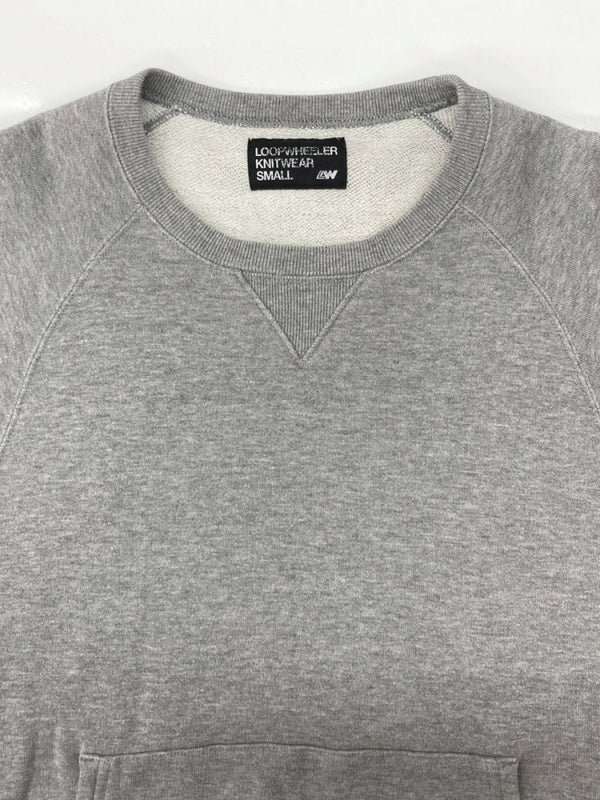 ループウィラー LOOPWHEELER × PORTER ポーター KANGAROO CREW NECK SWEATSHIRT カンガルー クルー ネック スウェットシャツ サムホール トレーナー 灰 スウェット 無地 グレー Sサイズ 104MT-2322