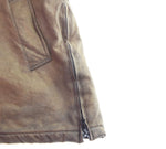 アーペーセー A.P.C. 90's オイルド プルオーバー ハーフジップ ブルゾン エルボーパッチ サイドジップ ブラウン Sサイズ 103MT-3526