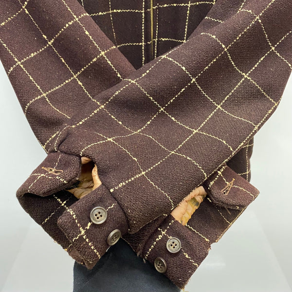 【曜日割引対象外】 ヴィンテージ vintage 50's WEATHERCREST FLECK WOOL JACKET ジャケット ブラウン 36サイズ 201MT-4483 VB