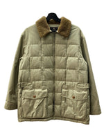 ダブルアールエル RRL QUILTING DOWN Jacket キルティング ダウン ジャケット 襟ボア ジップアップ 三ツ星タグ USA製 Ralph Lauren 薄茶 C-TK1247 ジャケット 無地 ベージュ Sサイズ 104MT-1374