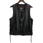 【曜日割引対象外】 ハーレーダビッドソン HARLEY DAVIDSON レザーベスト ベスト ブラック Sサイズ 201MT-3960 VB