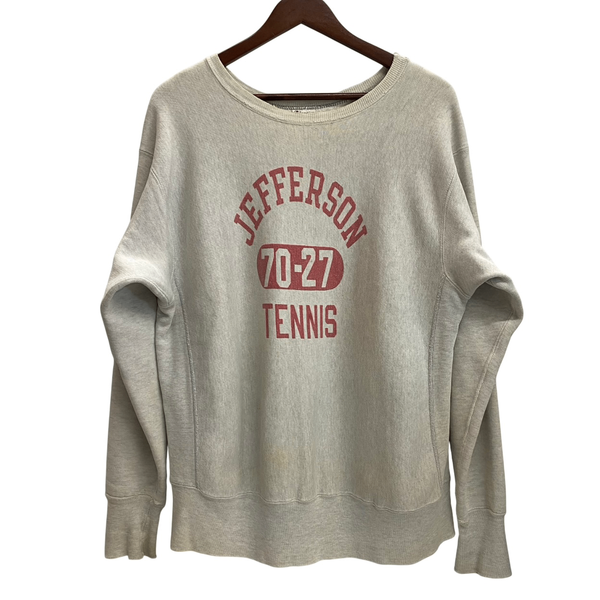 【曜日割引対象外】 チャンピオン Champion 70's 初期単色タグ USA製  リバースウィーブ 三段プリント スウェット グレー Lサイズ 201MT-4285 VB