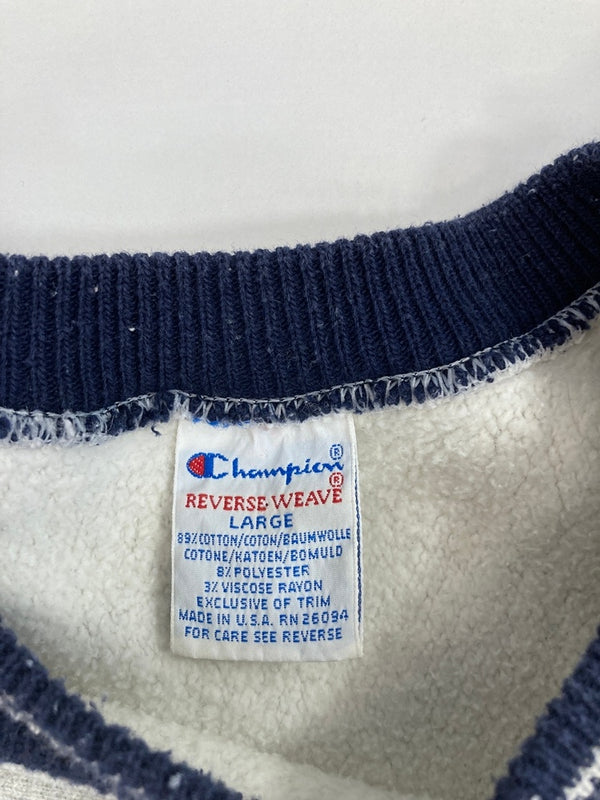 チャンピオン Champion 90s～ ヴィンテージ vintage 刺繍タグ リバースウィーブ REVERSE WEAVE US古着 目無し リブライン スウェット グレー Lサイズ 101MT-3550