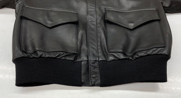 ワコマリア WACKO MARIA 24FW A-2 FLIGHT JACKET レザー フライト ジャケット 牛革 黒 24FW-WMO-BL07 ジャケット 無地 ブラック Mサイズ 104MT-1615