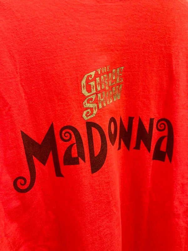 ヴィンテージ VINTAGE  ITEM 90s MADONNA マドンナ90’s THE GIRLIE SHOW ザ ガーリー ショー ツアーT ヴィンテージ 古着 バンドTシャツ 袖シングル US古着 XL Tシャツ プリント レッド LLサイズ 101MT-2301