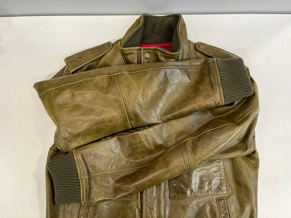 アヴィレックス AVIREX レザー フルジップ フライト ジャケット オリーブ 6181019 XL ジャケット カーキ LLサイズ 101MT-5092