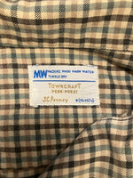 ヴィンテージ vintage 60's~ 60年代～ TOWN CRAFT J.C.Penney プリントネルシャツ チェック オープンカラー ボックス 開襟 ループカラー タウンクラフト 長袖シャツ グリーン Mサイズ 101MT-4977