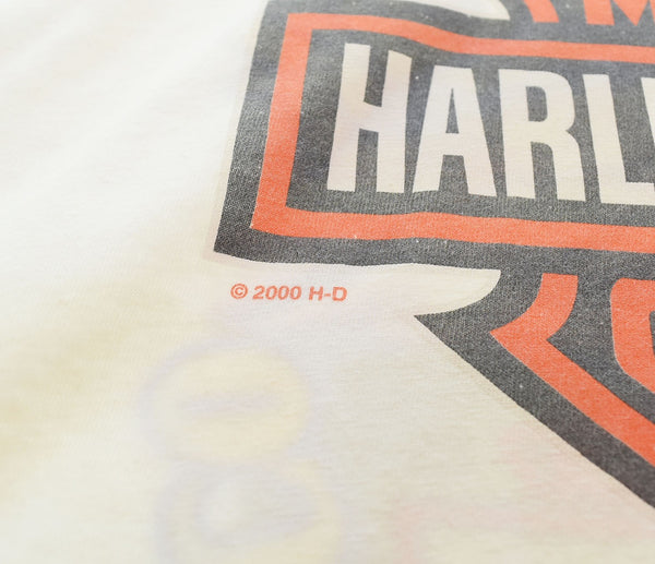 ハーレー ダビッドソン Harley Davidson  00's COLORADO SPRINGS EAGLE PRINT Tee コロラド イーグル Made in USA Hanes BEEFY-T XL Tシャツ ホワイト 103MT-2887