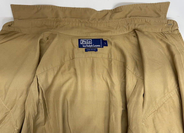 【曜日割引対象外】 ラルフローレン RALPH LAUREN レーヨン サファリシャツ エポレット 無地 長袖シャツ ベージュ Lサイズ 201MT-4363 VB