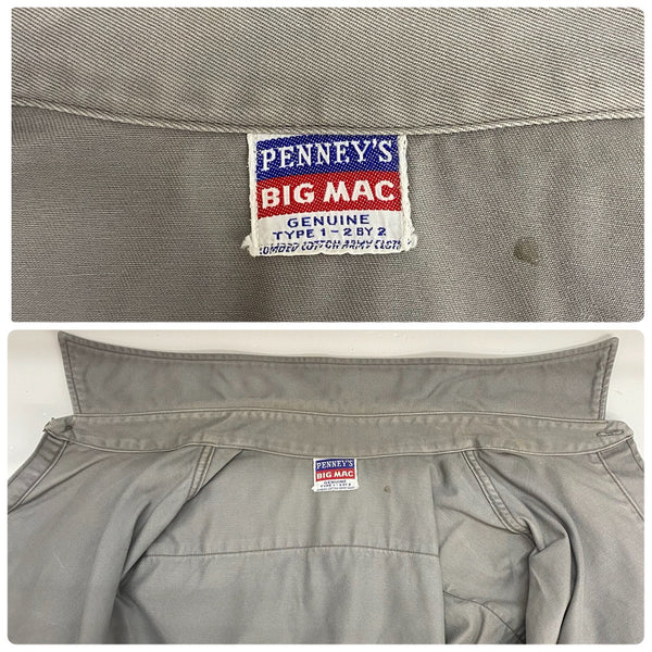 【曜日割引対象外】 ヴィンテージ vintage 50's 60's BIGMAC PENNEYS アーミークロス ワークシャツ 長袖シャツ グレー 201MT-4381 VB