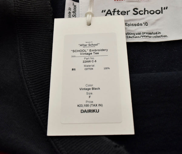ダイリク DAIRIKU 22AW ロゴ 刺繍 長袖Tシャツ 黒 22AWｃ-5 ロンT ブラック フリーサイズ 103MT-1723