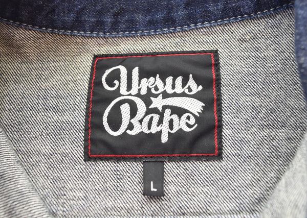 アベイシングエイプ A BATHING APE URSUS BAPE デニムジャケット Gジャン 青 003LJ9601003 ジャケット ブルー Lサイズ 103MT-2312