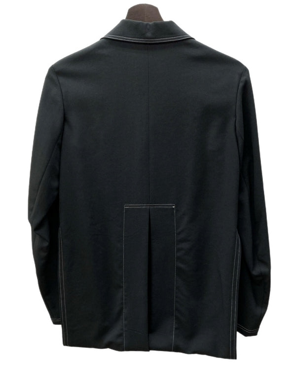 ワイズ Y's ヨウジヤマモト Yohji Yamamoto 03AW ウールギャバジン ステッチ テーラード WOOL 毛 日本製 BLACK 黒 YU-J01-100 ジャケット 無地 ブラック SIZE2 104LT-154