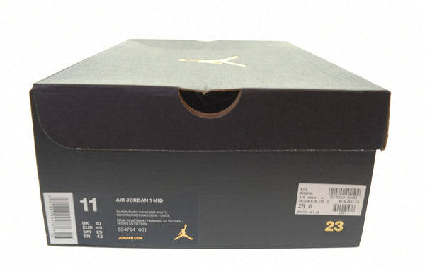 ナイキ NIKE  Air Jordan 1 Mid Black Dark Concord エアジョーダン1 ミッド "ブラックダークコンコルドスニーカー 554724-051 メンズ靴 スニーカー ブラック 29cm 103S-879
